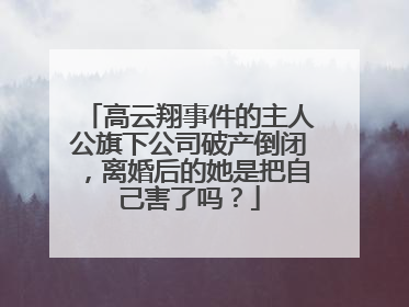 高云翔事件的主人公旗下公司破产倒闭，离婚后的她是把自己害了吗？