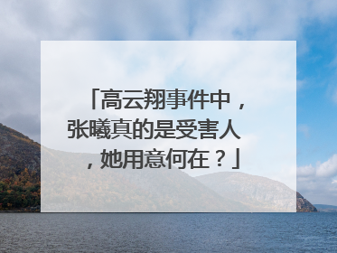 高云翔事件中,张曦真的是受害人,她用意何在?