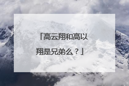 高云翔和高以翔是兄弟么?