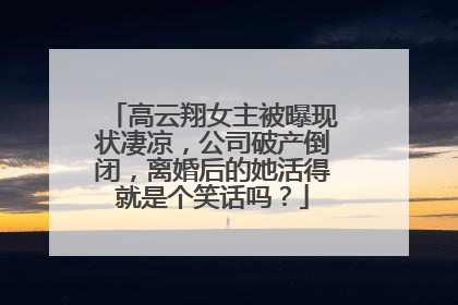 高云翔女主被曝现状凄凉，公司破产倒闭，离婚后的她活得就是个笑话吗？