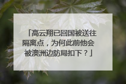 高云翔已回国被送往隔离点，为何此前他会被澳洲边防局扣下？