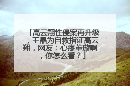 高云翔性侵案再升级，王晶为自救指证高云翔，网友：心疼董璇啊，你怎么看？