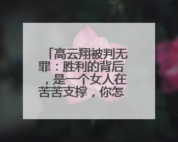 高云翔被判无罪：胜利的背后，是一个女人在苦苦支撑，你怎么看？