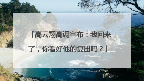 高云翔高调宣布：我回来了，你看好他的复出吗？