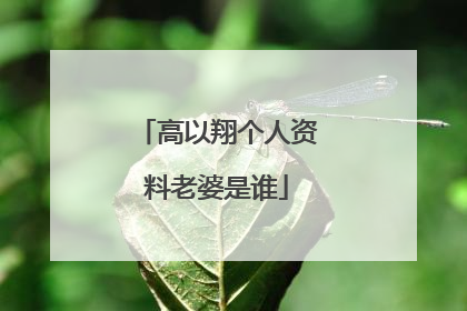 高以翔个人资料老婆是谁