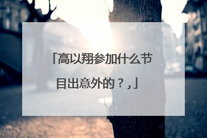 高以翔参加什么节目出意外的?,