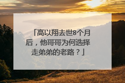 高以翔去世8个月后,他哥哥为何选择走弟弟的老路?