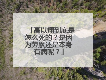 高以翔到底是怎么死的？是因为劳累还是本身有病呢？