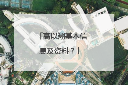 高以翔基本信息及资料？