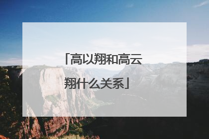 高以翔和高云翔什么关系