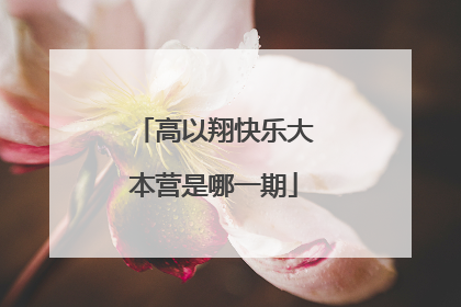 高以翔快乐大本营是哪一期