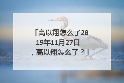 高以翔怎么了2019年11月27日，高以翔怎么了？