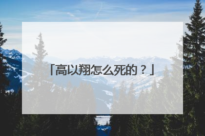 高以翔怎么死的？