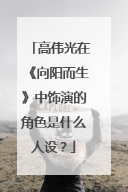 高伟光在《向阳而生》中饰演的角色是什么人设？