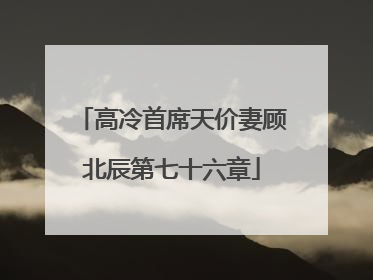 高冷首席天价妻顾北辰第七十六章