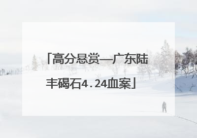 高分悬赏——广东陆丰碣石4.24血案
