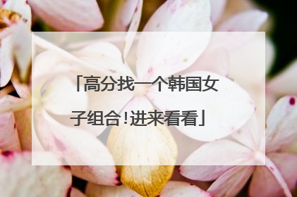 高分找一个韩国女子组合!进来看看