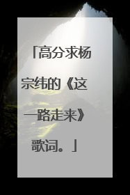 高分求杨宗纬的《这一路走来》歌词。