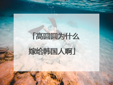 高圆圆为什么嫁给韩国人啊