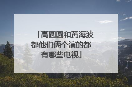高圆圆和黄海波都他们俩个演的都有哪些电视