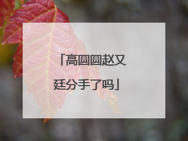 高圆圆赵又廷分手了吗