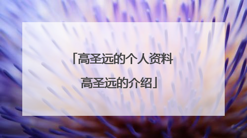 高圣远的个人资料 高圣远的介绍