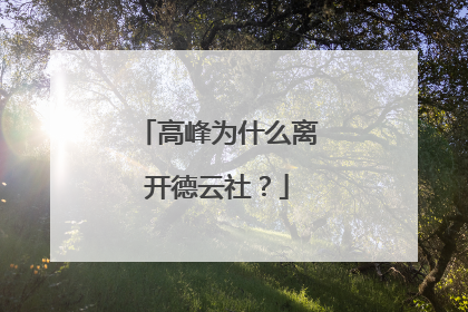 高峰为什么离开德云社？