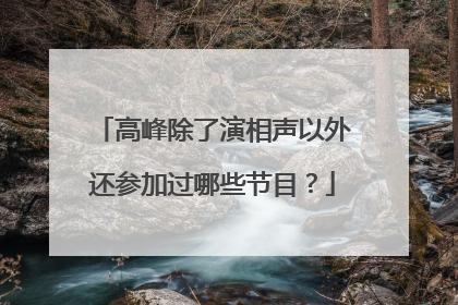 高峰除了演相声以外还参加过哪些节目?