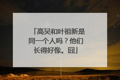 高昊和叶祖新是同一个人吗?他们长得好像。囧