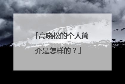 高晓松的个人简介是怎样的？