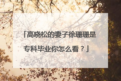 高晓松的妻子徐珊珊是专科毕业你怎么看？