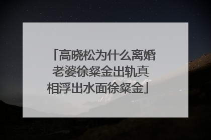高晓松为什么离婚 老婆徐粲金出轨真相浮出水面徐粲金
