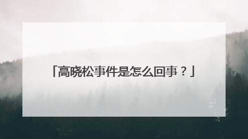 高晓松事件是怎么回事？