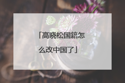 高晓松国籍怎么改中国了