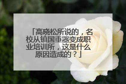 高晓松所说的,名校从镇国重器变成职业培训所,这是什么原因造成的?