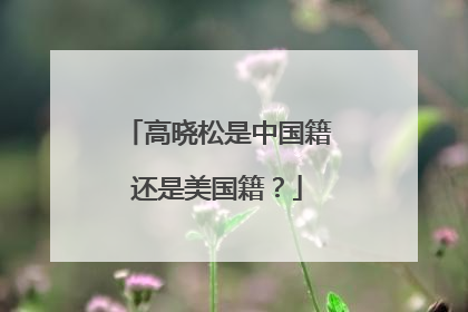 高晓松是中国籍还是美国籍？