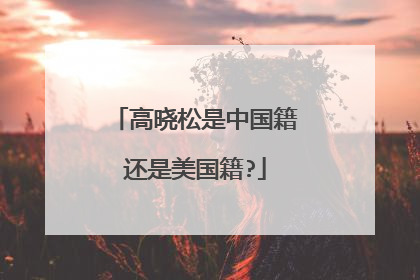 高晓松是中国籍还是美国籍?