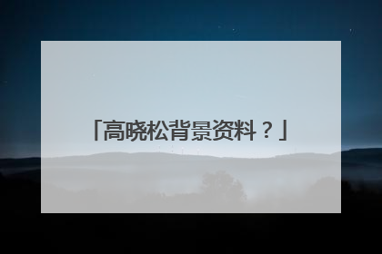 高晓松背景资料？