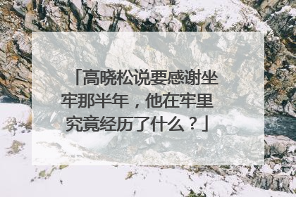 高晓松说要感谢坐牢那半年,他在牢里究竟经历了什么?