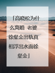 高晓松为什么离婚 老婆徐粲金出轨真相浮出水面徐粲金