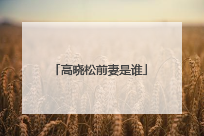 高晓松前妻是谁