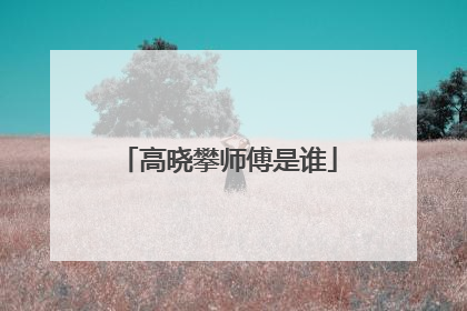 高晓攀师傅是谁