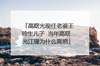 高曙光现任老婆王玲生儿子 当年高曙光江珊为什么离婚