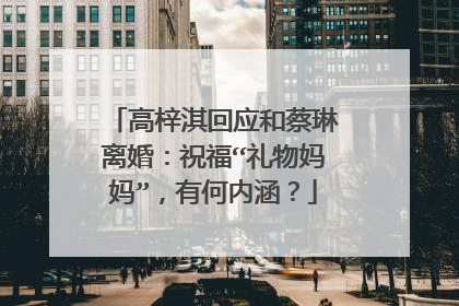 高梓淇回应和蔡琳离婚:祝福“礼物妈妈”,有何内涵?