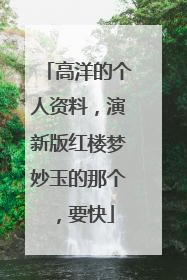 高洋的个人资料，演新版红楼梦妙玉的那个，要快