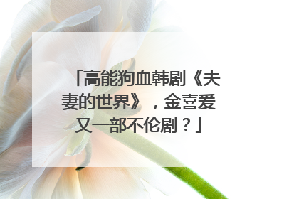 高能狗血韩剧《夫妻的世界》，金喜爱又一部不伦剧？