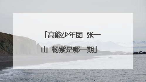 高能少年团 张一山 杨紫是哪一期