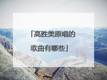 高胜美原唱的歌曲有哪些