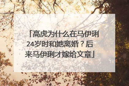高虎为什么在马伊琍24岁时和她离婚？后来马伊琍才嫁给文章