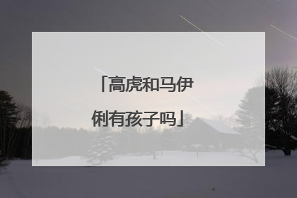 高虎和马伊俐有孩子吗